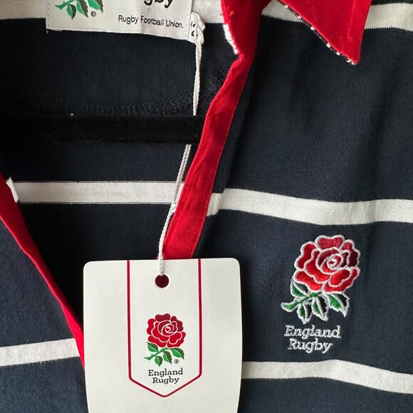 ๐ Official England Rugby Striped Long Sleeve Polo โ Classic & Sporty! ๐ดโช๐ต - Picture 2 of 4